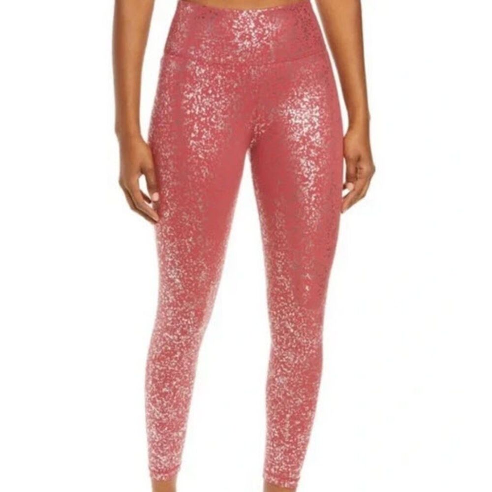 Sweaty Betty | NWT | Goddess Leggings 7/8 | Size Large | Red Terrazzo